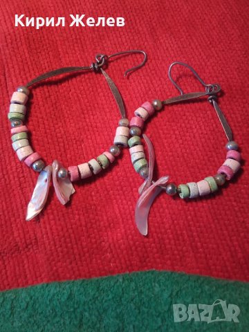 АРТ ХЕНД-МЕЙД ОБЕЦИ СРЕБРО 925 СРЕБЪРНИ ОБЕЦИ с КАМЪНИ и СЕДЕФ 2378, снимка 3 - Обеци - 30274749