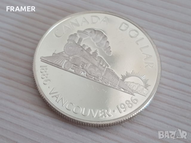 1 сребърен долар 1986 година Канада Елизабет II сребро 2, снимка 2 - Нумизматика и бонистика - 37435923