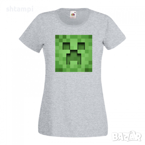 Дамска тениска Creeper Face 3 майнкрафт Minecraft,Игра,Забавление,подарък,Изненада,Рожден Ден., снимка 7 - Тениски - 36520640