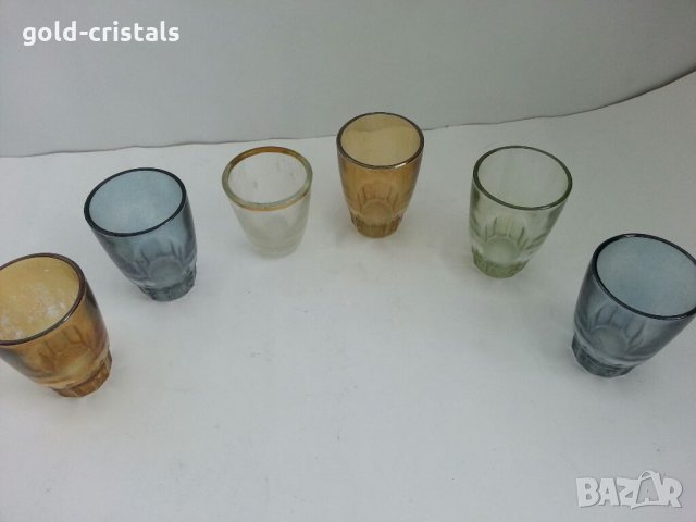 Стъклени чаши чашки цветно стъкло, снимка 2 - Антикварни и старинни предмети - 32227826