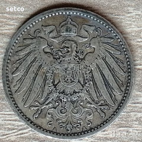 Германия 1 марка 1905 буква A  д21, снимка 2 - Нумизматика и бонистика - 33431166