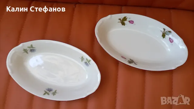 Български порцеланови чинии, салатни, елипси, един размер, снимка 1