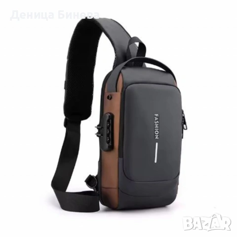 Мъжка чанта за през рамо Crossbody с USB зареждане, снимка 4 - Чанти - 53059978