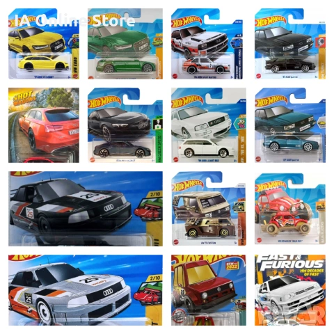 Hot Wheels Audi RS6, 90 quattro, 87, 84 Sport, Avant RS2, e-tron, Golf