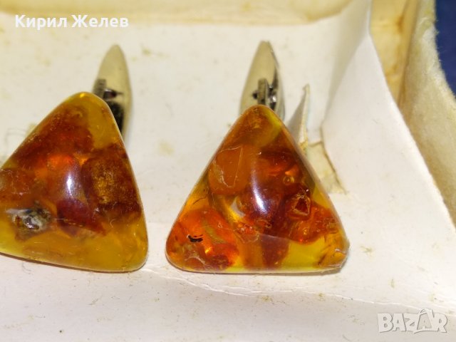 СТАРИ РУСКИ КЕХЛИБАРЕНИ РЕТРО БУТОНЕЛИ за РЪКАВЕЛИ с НАТУРАЛЕН БАЛТИЙСКИ КЕХЛИБАР и КУТИЙКА 34625, снимка 5 - Антикварни и старинни предмети - 40690183