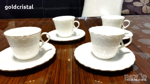 Стар български костен порцелан Бононя Ралица чаши за кафе 