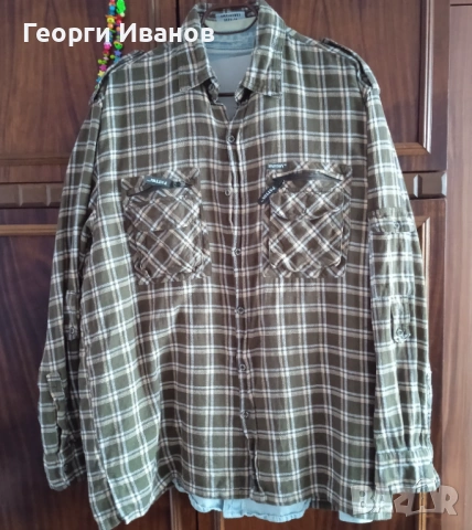 PATTON XXL MADE IN ITALY plaid hiking shirt ловно-туристическа риза