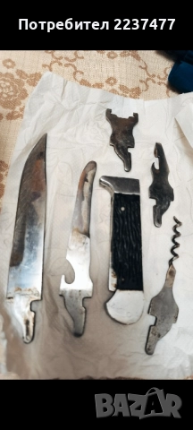 стар туристически нож Петко Денев 5 приставки , снимка 2 - Ножове - 51477104