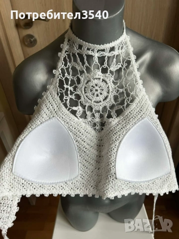 Бял мрежест топ с гол гръб, снимка 5 - Корсети, бюстиета, топове - 53577256