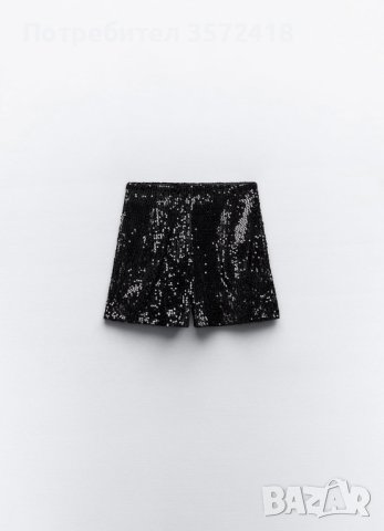 ZARA Бермуди с пайети,висока талия, снимка 2 - Къси панталони и бермуди - 43611864