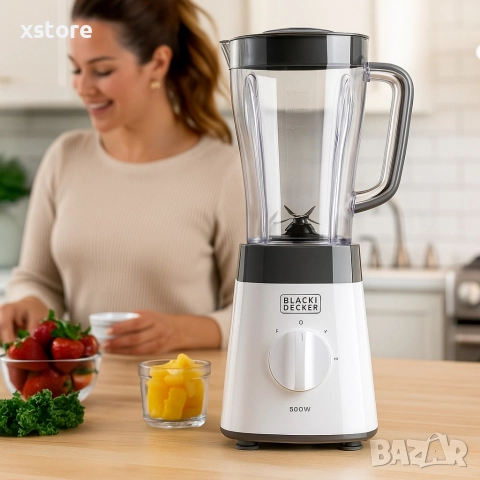 Блендер Black&Decker BXJB500E, 500W, 1.5 л, 2 скорости, Функция Pulse, снимка 2 - Блендери - 52595518