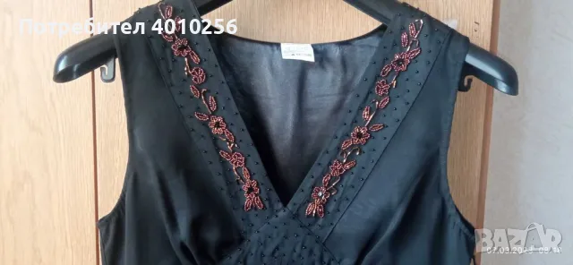 НОВА КОПРИНЕНА ЧЕРНА БАЛНА РОКЛЯ ДО КОЛЕНЕТЕ р. М