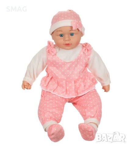 Baby Doll Розови дрехи на точки със звук 50 см