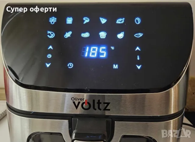 Фритюрник, 1700W, 7л., Горещ въздух, Таймер, до 200°C, с видим прозорец, Черен, снимка 4 - Фритюрници - 49901999