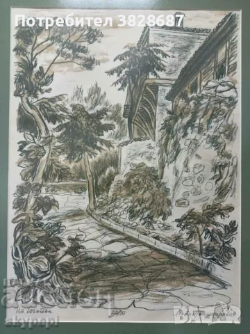 Люба Паликарова - Литография " Из Созопол ", снимка 2 - Картини - 48269561