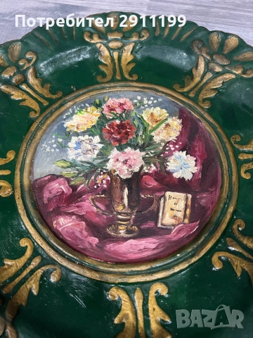 Антикварна декоративна купа / чиния, 2 бр., снимка 3 - Други - 53333569