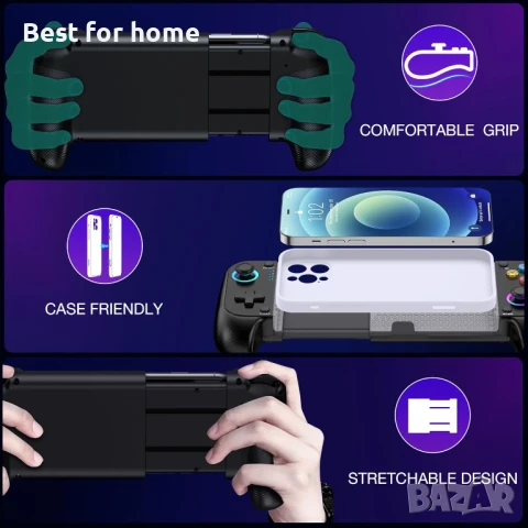  NinjaPlus OXБезжичен контролер за телефон за iPhone/Android с джойстик Hall, снимка 8 - Аксесоари - 50683564