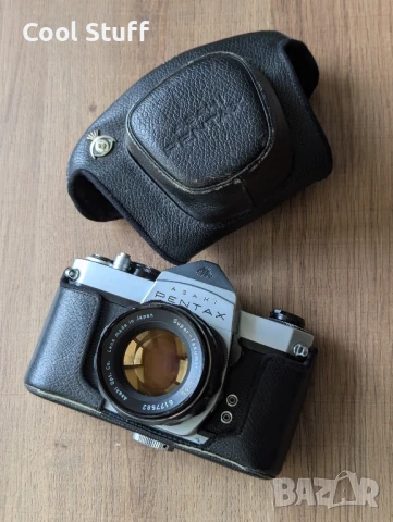 Фотоапарат Asahi Pentax SP500 с обектив Super-Takumar 1:2/55 , снимка 3 - Фотоапарати - 51174777