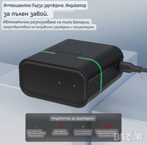 PUJIMAX 4бр Литиево Йонни Батерии +Интилигентно Зарядно , снимка 3 - Друга електроника - 52711529