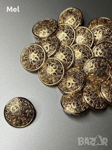 Луксозни златисти метални копчета, диаметър: 20мм/2см, кръгли, снимка 2 - Други - 43898772