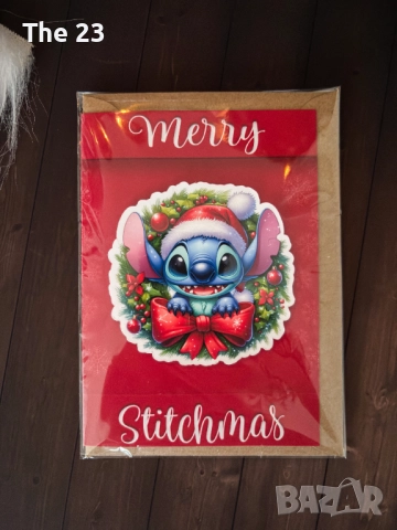 Коледни картички Стич, ръчна изработка, снимка 6 - Други - 52709643