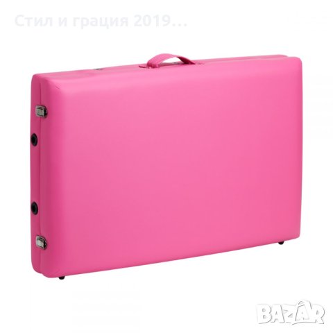 Преносима двусекторна кушетка Comfort Activ Fizjo - розово 213 х 92/81 х 62/81 см - черно дърво, снимка 7 - Кушетки - 43925613