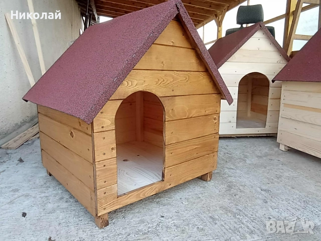 Голяма дървена къща за кучета , къща за големи породи кучета , къща от дърво за куче, кученца, снимка 6 - За кучета - 53275410