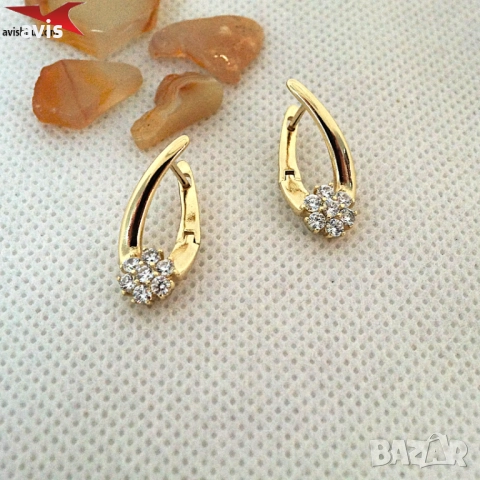 Обеци с 14К златно покритие 2141844