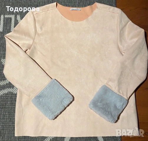 Блуза ZARA бледорозова тип велурена