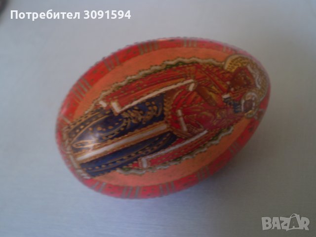 Руско ръчно рисувано дървено яйце, снимка 1 - Антикварни и старинни предмети - 36896457