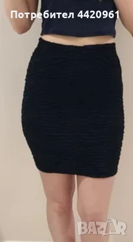 Черна мини пола