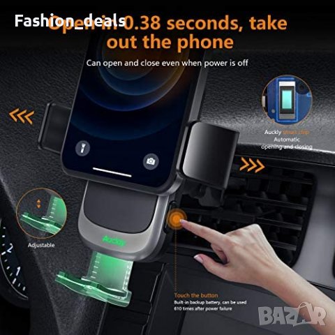 Ново 15W безжично зарядно за кола автомобил универсална Стойка телефон, снимка 3 - Селфи стикове, аксесоари - 40122393