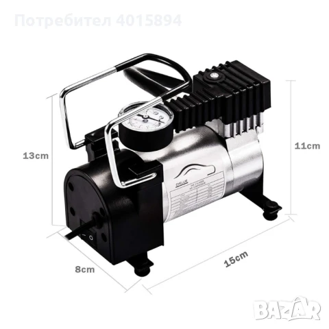 Компресор за въздух с метален корпус и 150 вата мощност, 1 цол/ 2 цола, снимка 4 - Компресори - 50706889