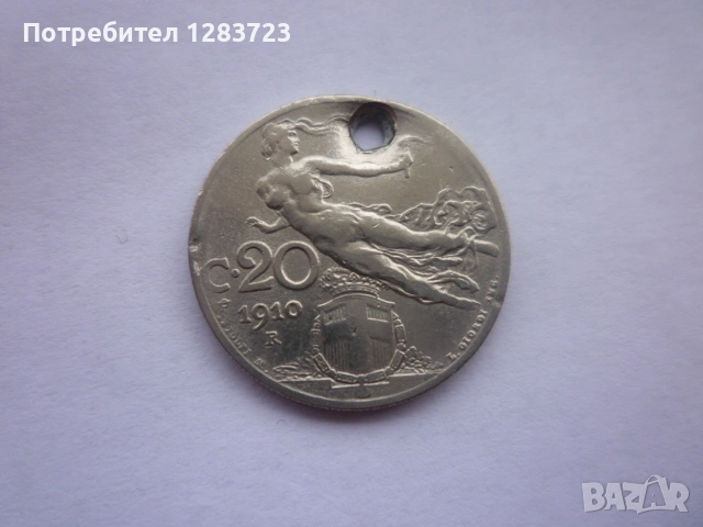 монета 20 чентизими 1910 година, снимка 10 - Нумизматика и бонистика - 53333771