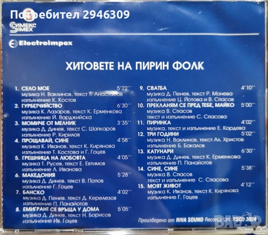 Хитовете на Пирин фолк , снимка 2 - CD дискове - 47351621