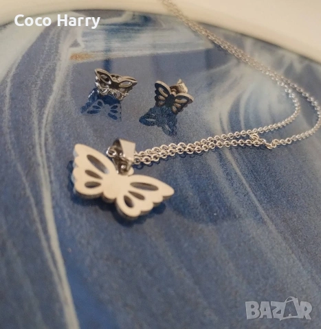 Комплект колие и обеци, снимка 3 - Бижутерийни комплекти - 53207415