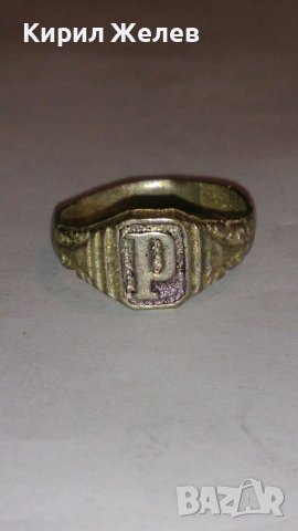 СТАРИНЕН САЧАНЕН ПРЪСТЕН с МОНОГРАМ БУКВА - Р - МАЙСТОРСКА РЪЧНА ИЗРАБОТКА САЧАН 60301, снимка 3 - Антикварни и старинни предмети - 28898709