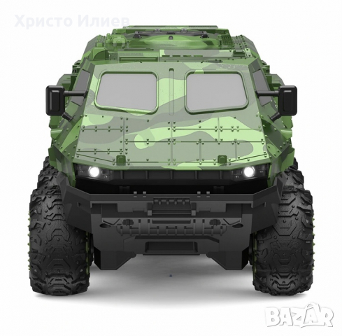 Радиоуправляем Акумулаторен Военен Камион 6WD Off-Road LED 22км/ч 3 батерии, снимка 3 - Коли, камиони, мотори, писти - 36521829