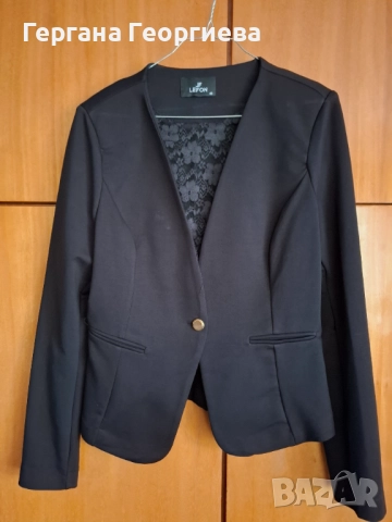 Дамско ново черно сако Lefon, снимка 2 - Сака - 51829145