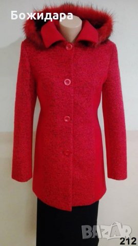 Изисканост и грация с класическо  палто в бордо и червено, снимка 1 - Палта, манта - 27792315