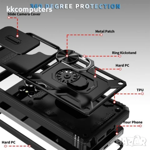 Samsung Galaxy S25 Ultra Удароустойчив Ring Holder Калъф и Протектор, снимка 6 - Калъфи, кейсове - 51427365