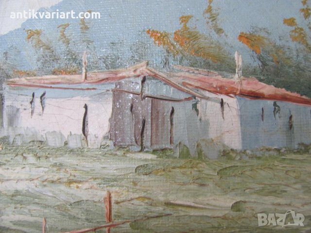 Стара Оригинална маслена Картина подписана, снимка 7 - Картини - 26207467