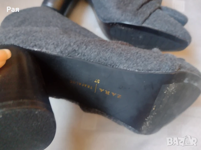 Боти в сиво Zara , снимка 4 - Дамски боти - 50705260