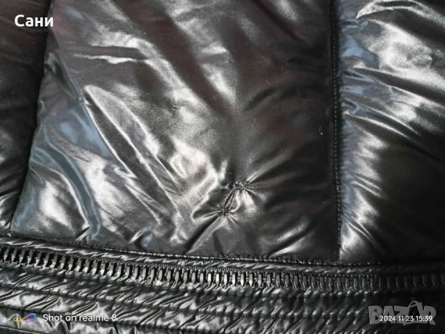 Черно зимнно яке с естествен косъм, снимка 7 - Якета - 51748751