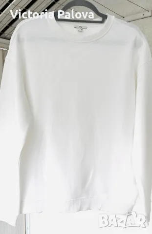 Бял кежуал суитчър органик памук ESPRIT, снимка 10 - Блузи с дълъг ръкав и пуловери - 48366114