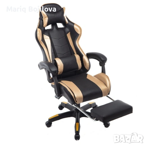 Въртящ се кожен стол за офис и компютърни игри, снимка 3 - Столове - 53171481