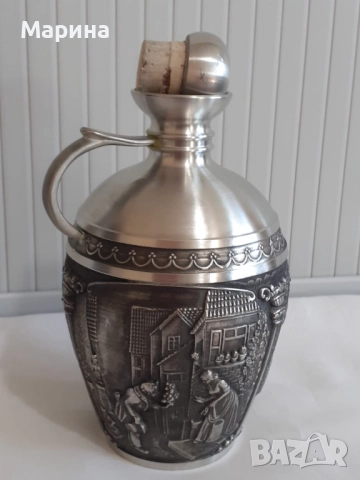 Комплект за ракия от калай Antik*Vintage #109, снимка 2 - Антикварни и старинни предмети - 52397973