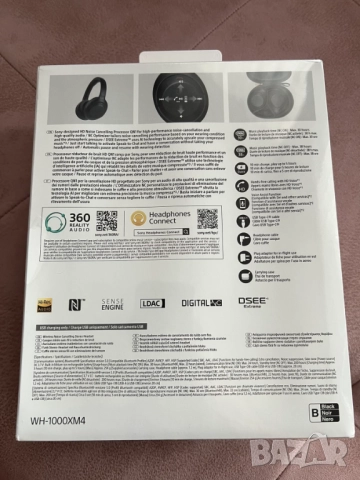 Чисто Нови Безжични слушалки Sony - WH-1000XM4 ANC черни, снимка 2 - Слушалки и портативни колонки - 52106539