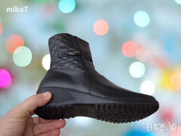 Дамски елегантни боти с цип, меко гумено ходило и топъл хастар., снимка 5 - Дамски боти - 52806251