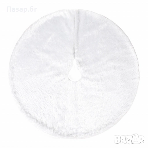 Бяла кръгла плюшена подложка за коледно дърво,елегантна украса за празничния декор., снимка 7 - Други стоки за дома - 52501744